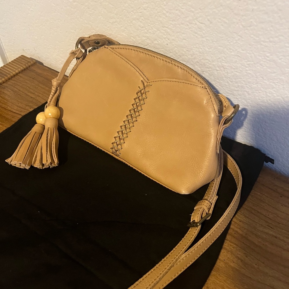 The Sak Tan Leather Crossbody Bag with Tassels - Picture 2 of 4